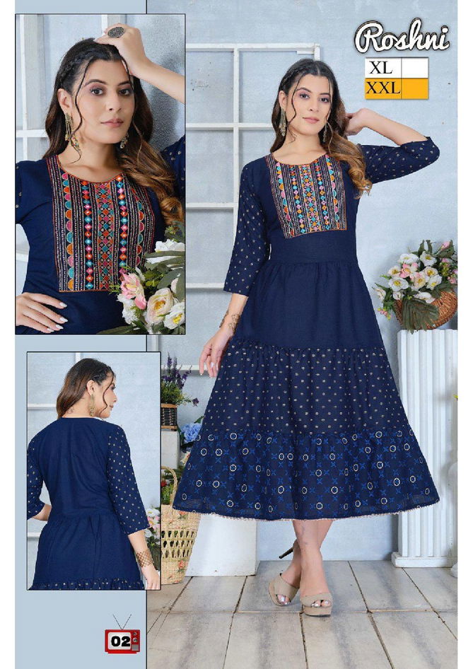 Golden Roshni  Printed Designer Wholesale Anarkali Kurti Catalog
